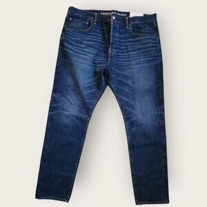American Eagle Jeans Men's Sz 38x32 Athletic Fit Simply Dark Button Fly NWT